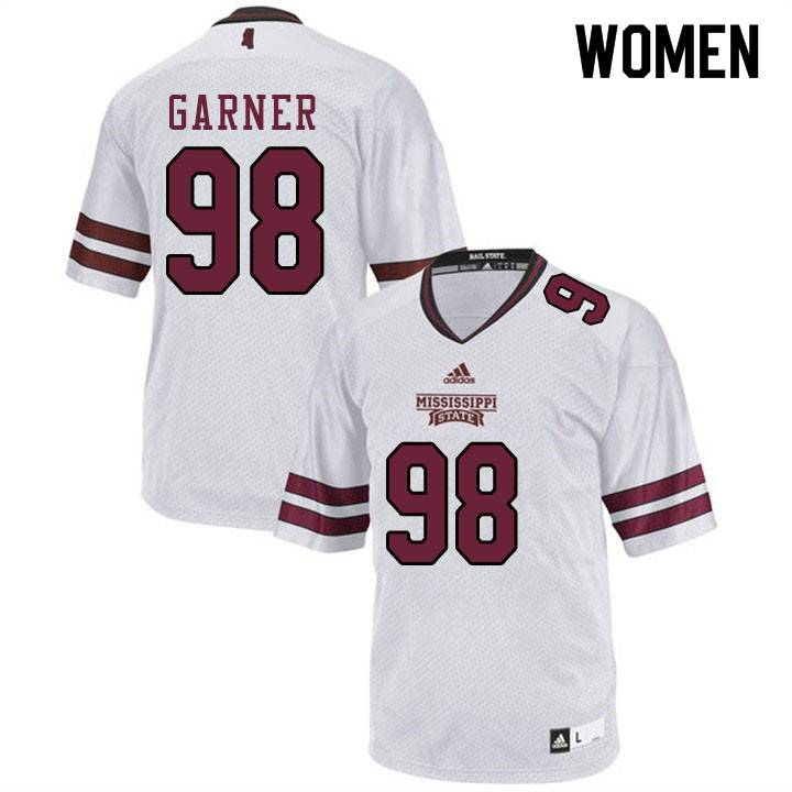 Women #98 Joseph Garner Mississippi State Bulldogs College Football Jerseys Sale-White - Click Image to Close